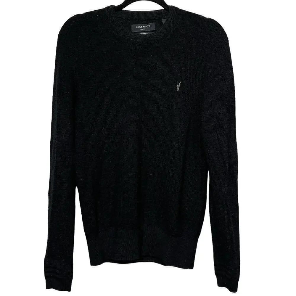 ALLSAINTS Ivar Merino Crew Neck Ramskull Sweater / Size-Medium